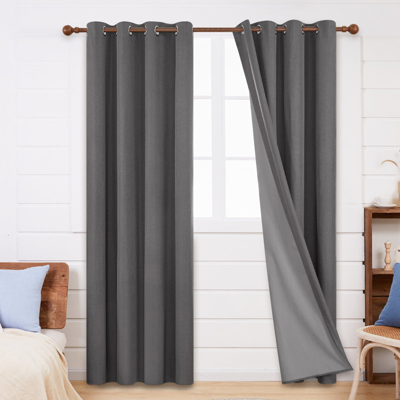 Ipswich Blackout Thermal Grommet Curtain Panels, 52" W x 63" L, Light Gray