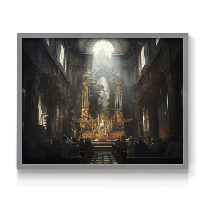 Série religieuse - II - Reproduction encadrée - Restickable, Gris, H 11 po x l 14 po