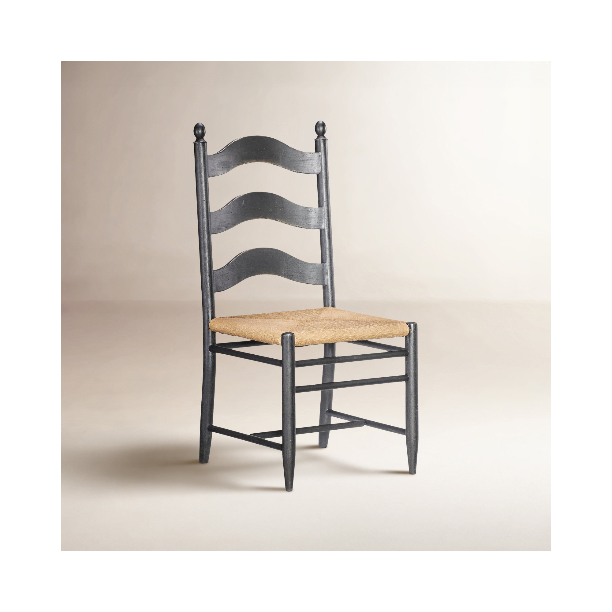 Country Living Ladder Back Side Chair, Black