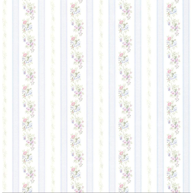 Homlpope Floral Stripe, Wallpaper Roll Floral Roll