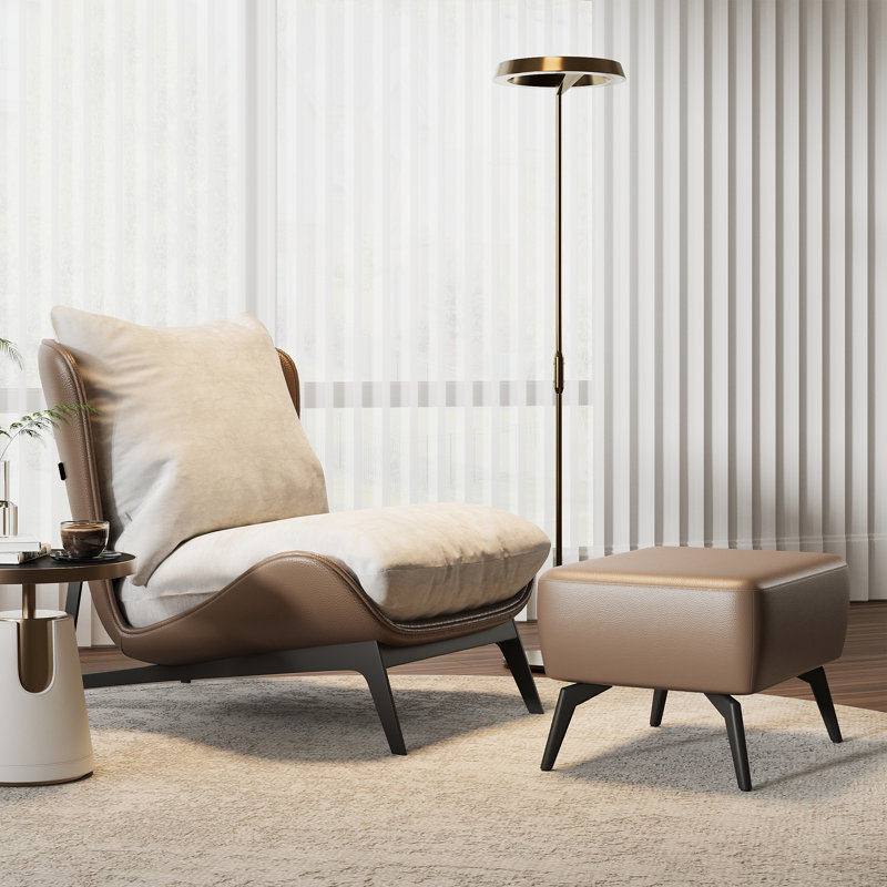 Chaise rembourrée avec repose-pieds