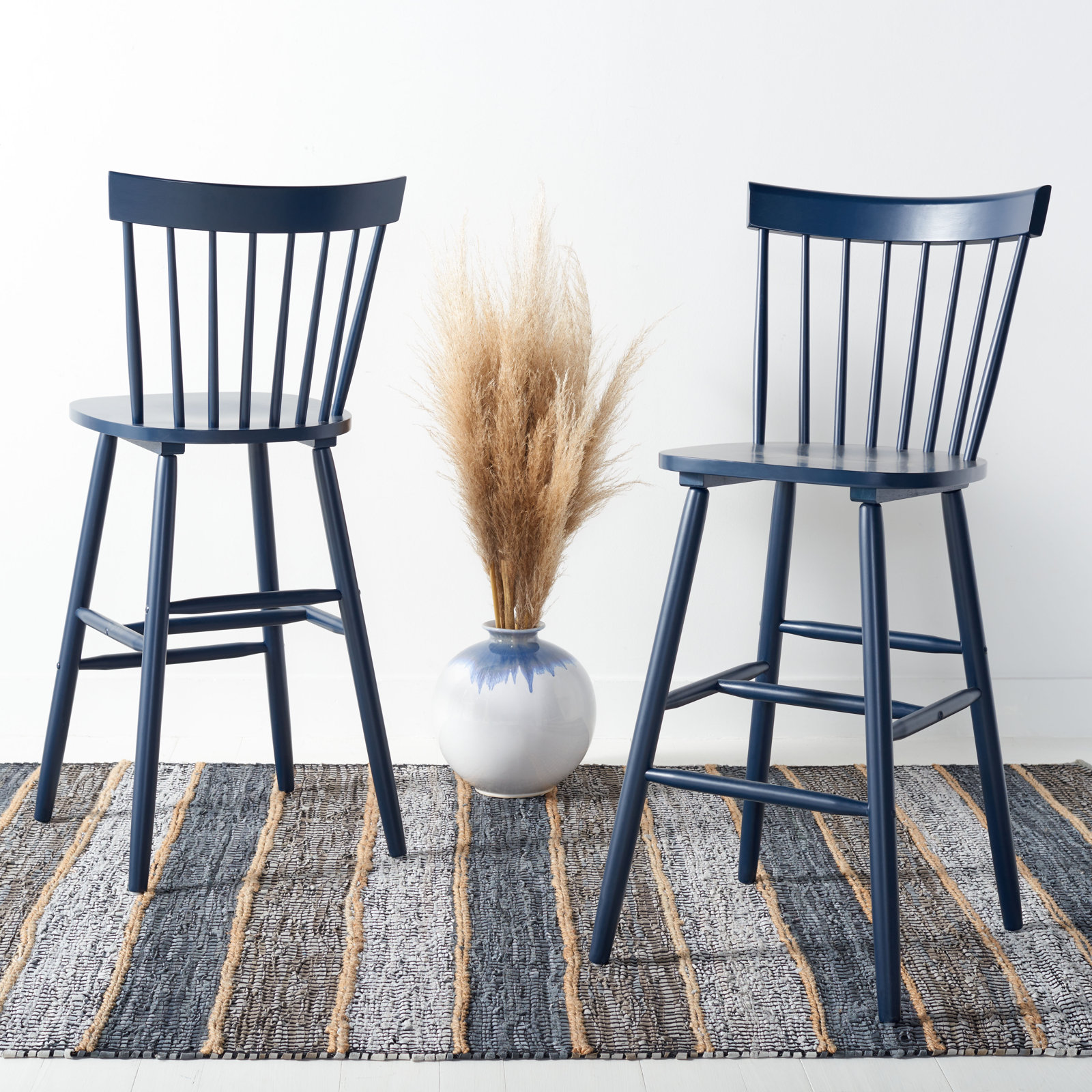 Stacee Bar Stool, Bar Stool (29" Seat Height), Navy