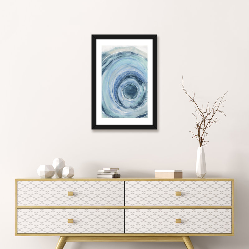 « aquarelle geode ix » par chris paschke, reproduction d’art, H 32 po x l 24 po x P 1 po, Papier avec cadre noir