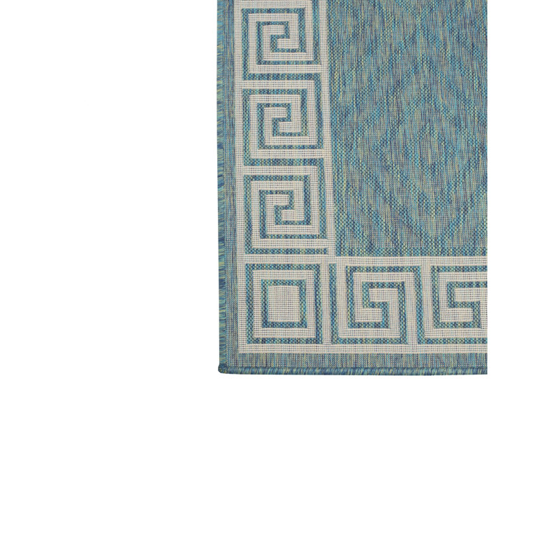 Premium Polypropylene Geometric Pattern Outdoor Rug, Rectangle 5'3" x 7'6"