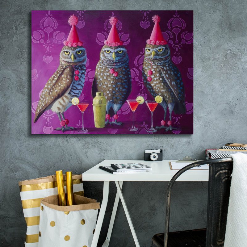  Art de fête sur toile, "Party Animals" par Heather Gauthier, 34 po x 26 po