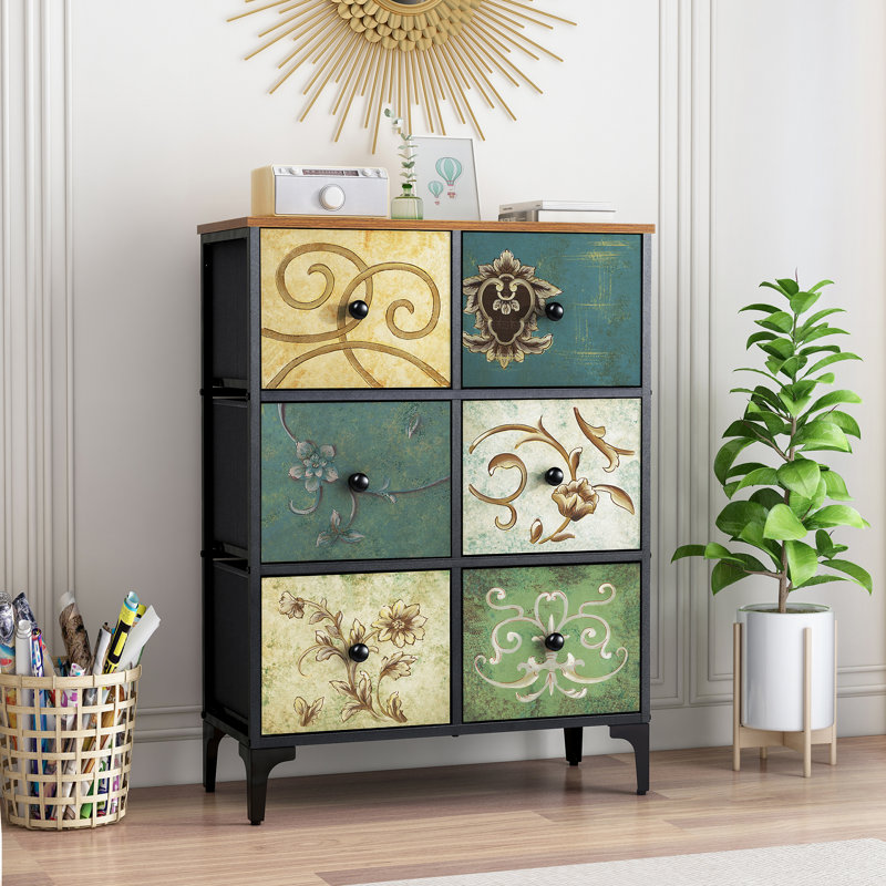 Gallery Kosinski 6 Drawer Dresser for Bedroom, Small Narrow Double Dresser, Chest of Drawers for Bedroom, 36.2'' H X 26.6'' W X 11.7'' D