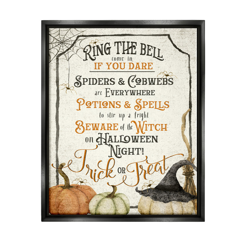 Ba-816-Floater " Vintage Trick Or Treat Sign " by Deane Beesley, Black, 31" H x 25" W x 1.7" D