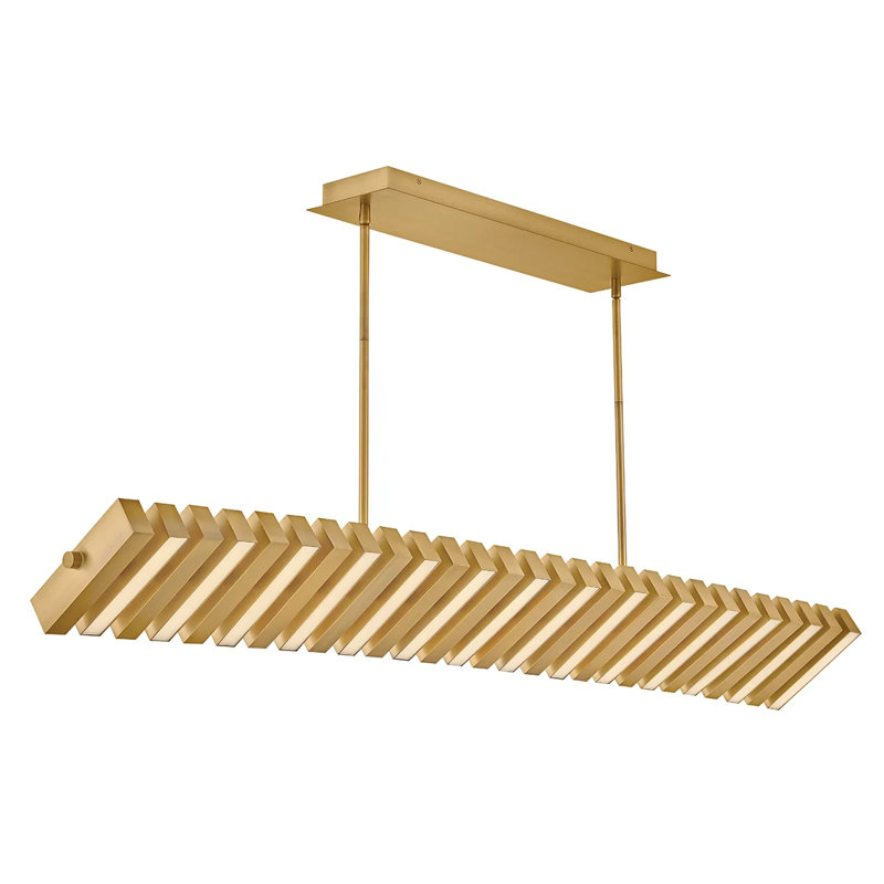 Stitch Steel Dimmable LED Chandelier, Lacquered Brass