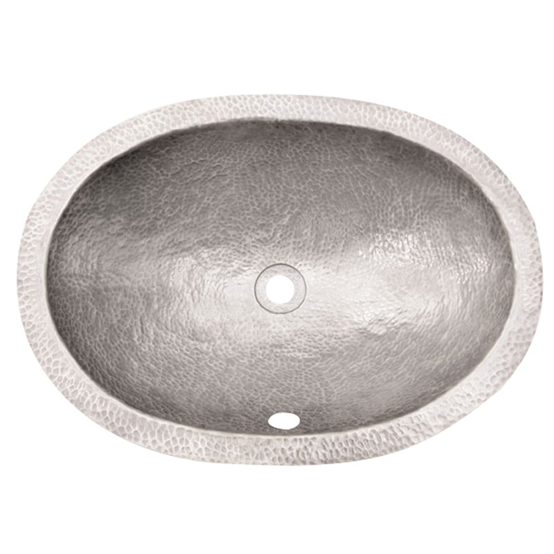 Barclay Forster 16'' Metal Oval Bathroom Sink, Hammered Pewter