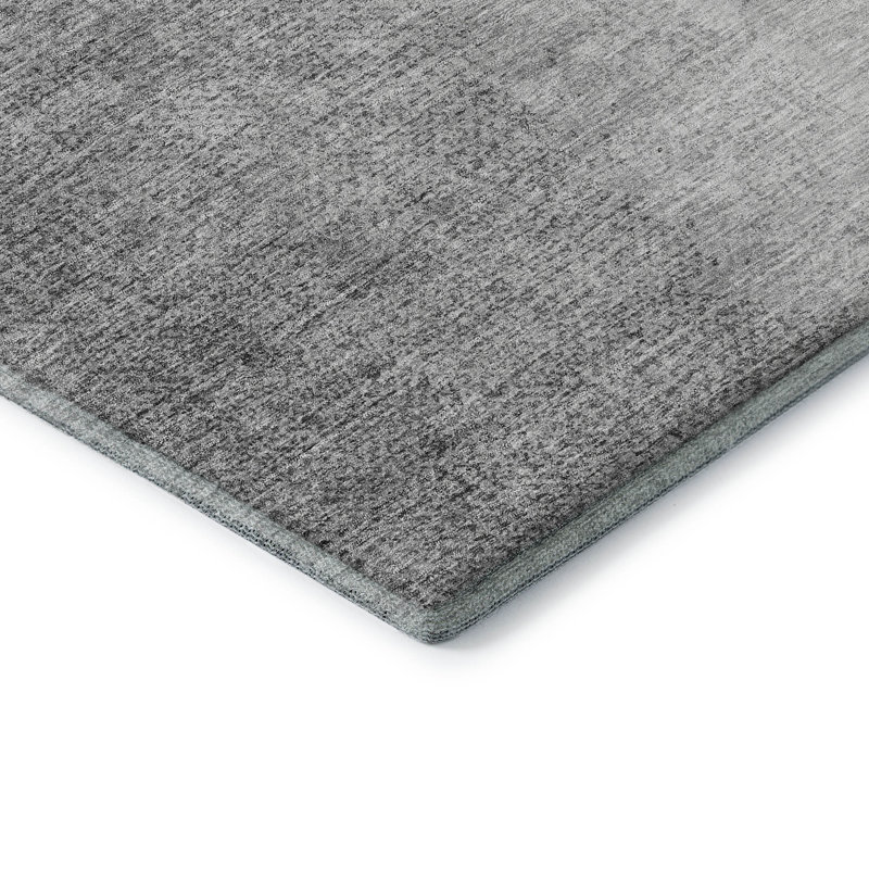 Premium Machine Washable Prisco Gray Rug, Rectangle 3' x 5'