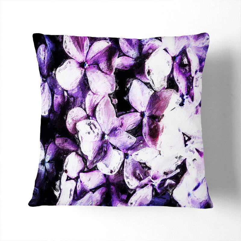 Floral Square Cushion, 40cm H x 40cm W x 15cm D, White