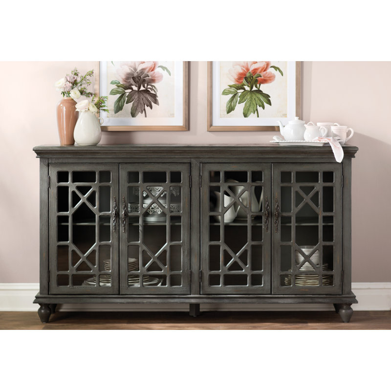 Ira Wood Four Door Credenza, Joplin Gray
