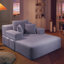 Chaise longue en velours côtelé luxueux avec 3 coussins-1752813515