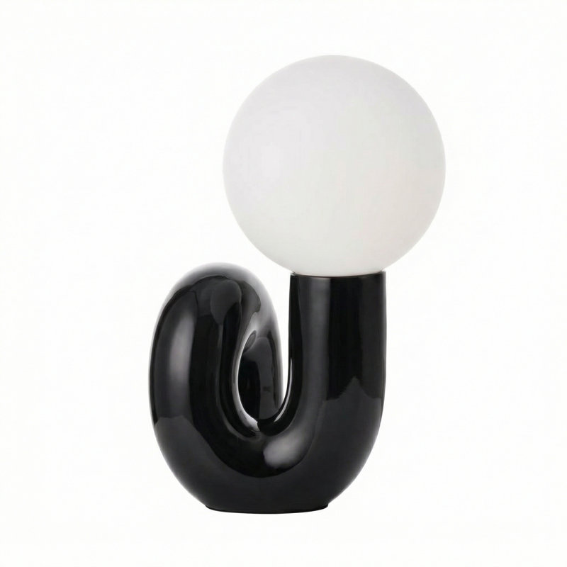 Verda Resin Table Lamp, Black