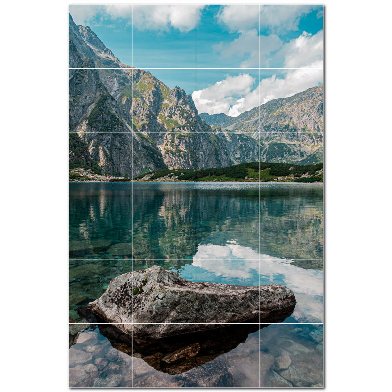 Murale décorative en céramique 12 po x 12 po Lakes Photo