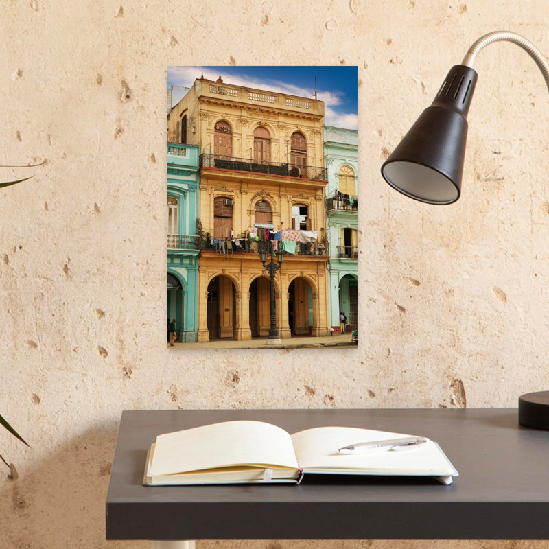 Laundry Hanging On Balcony Of Old House Havana Cuba by Denis Tremblay - Wrapped Canvas Print, 45.72 cm H x 30.48 cm W