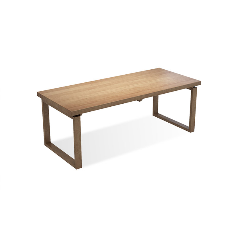 Burlywood Rectangular Solid Wood Dining Table, 29.53"H x 55.12"L x 27.56"W