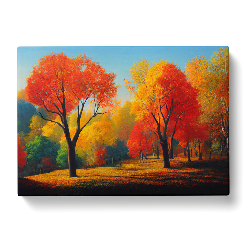 Charismatic Autumn Forest - Wrapped Canvas