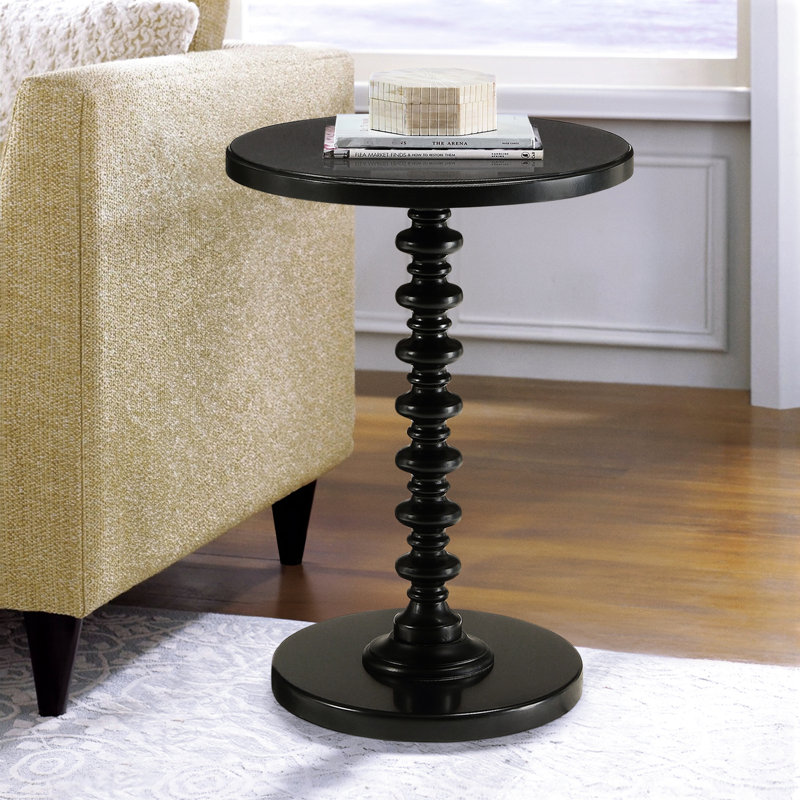 Table d'appoint ronde noire pour la salle à manger - et élégante en forme de bois