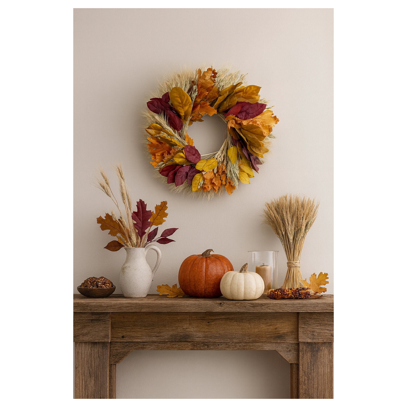 Preserved Autumn Grace 20" Fall Wreath