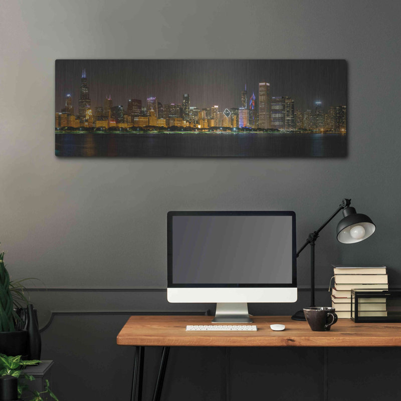 «Chicago Cityscape Baseball» par AKG, H 16 po x l 48 po