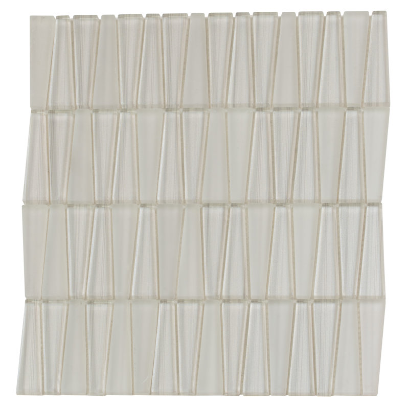 Carreau de mosaïque de mur de brique en verre 1 po x 3 po, Blanc