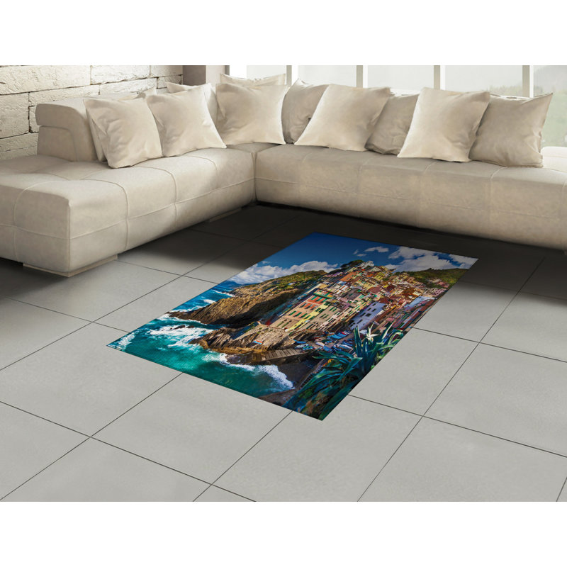 Sea Life High Density Long Fiber Poly Threads Decorative Area Rug Carpet, Rectangle 4' x 5'8"