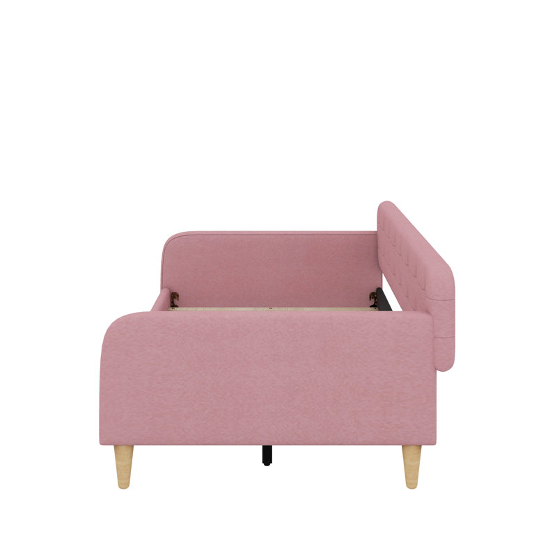 Twin Size Upholstered Daybed With Legs, Twin, Rubine