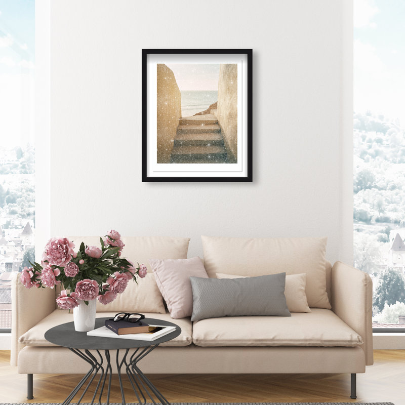 Étapes vers Infinity I Shadowbox Architecture Print with Diamond Dust Shimmer par Oliver Gal, 25.5"H x 21.5"W, Black Frame