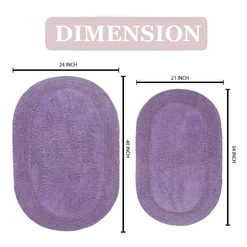 Ensemble de tapis pour salle de bain Xie, Mauve