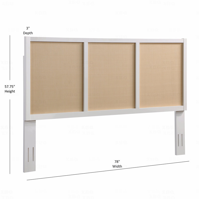 Cane And Solid Wood King Headboard, King