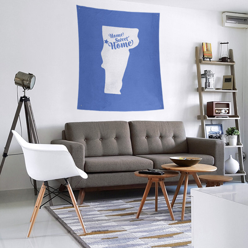Tapisserie murale Home Sweet Burlington, H 104 po x l 88 po, Bleu