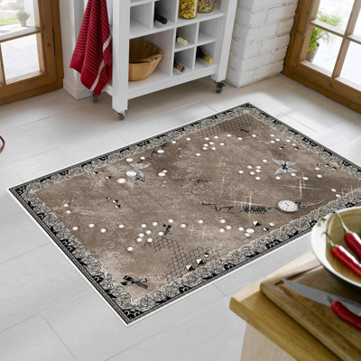 Tapis café en polyamide tissé à la machine