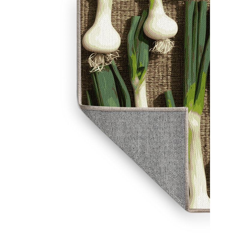 Tapis lavable avec légumes oignon et oignon, Rectangulaire 2 pi x 3 pi