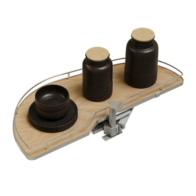 Girasolo érable à un niveau avec fermeture en douceur et accents chromés pour armoires d'angle 18 po à ouverture à gauche / store à droite