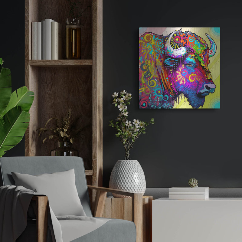 «The Profile Bison» par Dean Russo, H 24 po x l 24 po
