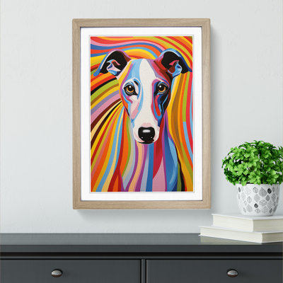 Whippet Op Art - Framed Print