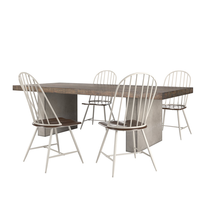 Ensemble de table de salle à manger Dorsi, Brun / blanc