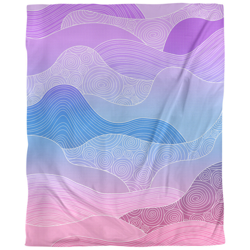 Housse de couette Katelyn Elizabeth, Housse de couette pour très grand lit, Microfibre, Mauve / bleu / rose