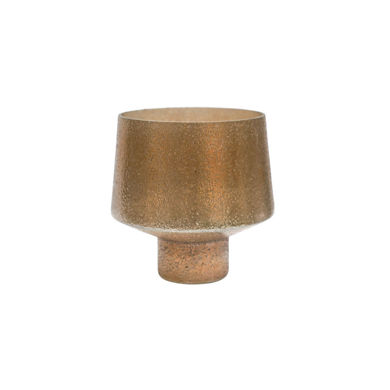 Opulent Curved Metallic Planter, Gold