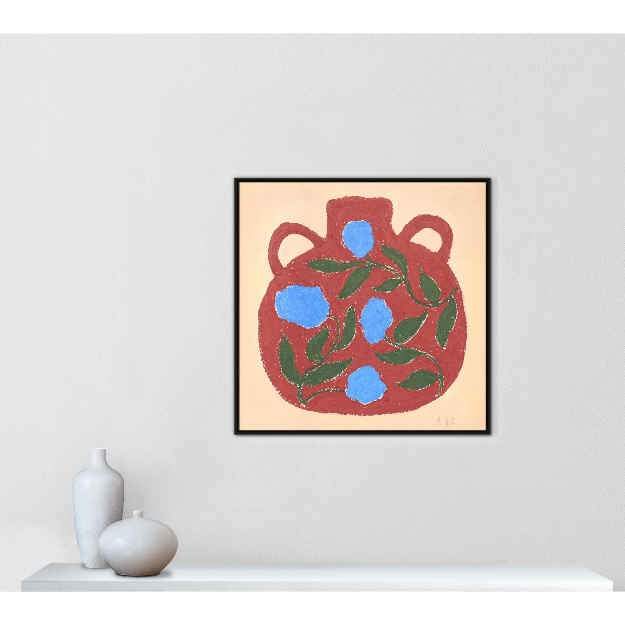 Vase No. 04 Print by Camilla Bergqvist, Espresso, 37.5" H x 37.5" W