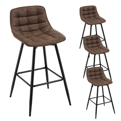 Upholstered Counter Stool with Metal Frame