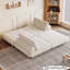 Canapé-lit modulaire en velours blanc crème-1432860761