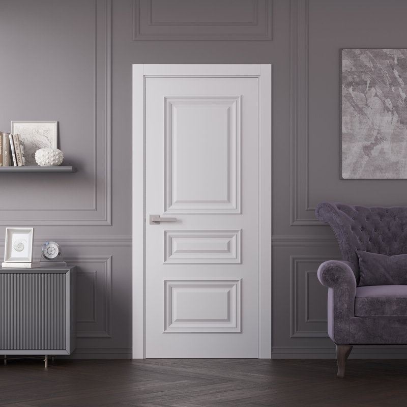 Panneaux de porte de dalle | Émail blanc IM33 1833 | Portes de salle de bain et de chambre à coucher, 18 po x 96 po