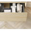 Armoire murale 48 po avec deux tiroirs et tablette ouverte, sans comptoir ni lavabo, sans robinet ni drain, finition texturée en travertin