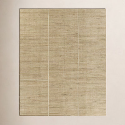 Natural Hand-Woven Striped Jute Rug