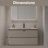 31.5" Floating Bathroom Vanity Set, Wall-Mounted Vanity Base, LED Mirror Storage Cabinet, Solid Surface On-Piece Sink Top