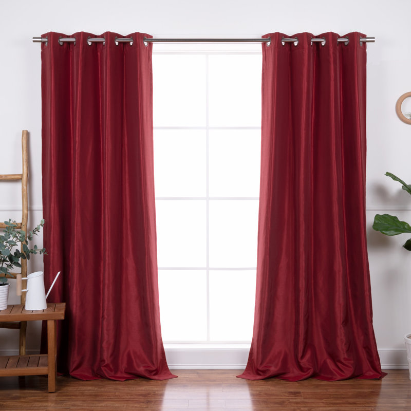 Julianni Blackout Curtain Pair, Burgundy, 52" W x  63" H