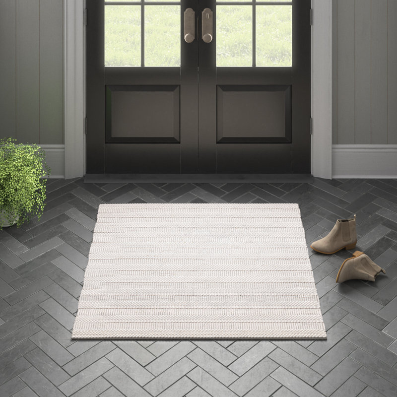 Eco-Smart Hand-Woven Bleach Area Rug, Square 4'