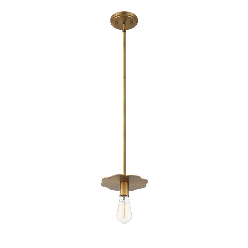 Luminaire suspendu à 1 lumière Thane, Laiton naturel